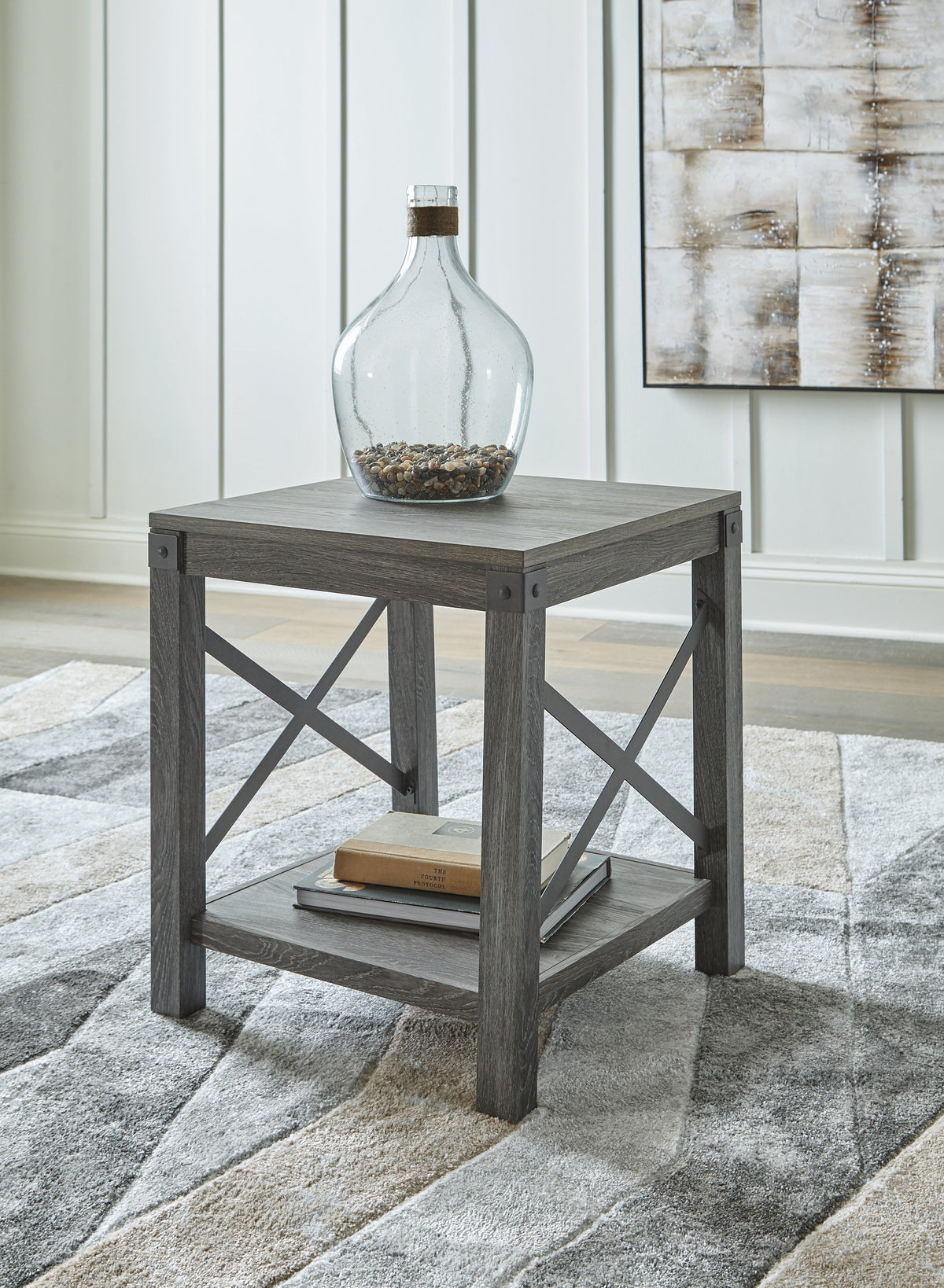 Freedan Coffee Table with 2 End Tables in Grayish Brown by Ashley at Eve Furniture
