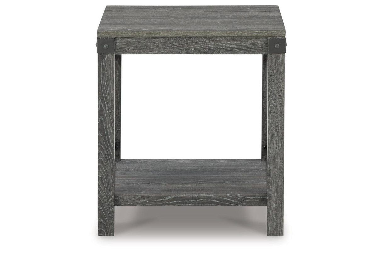 Freedan Grayish Brown Lift-top Coffee Table, 2 End Tables and Console by Ashley at Eve Furniture