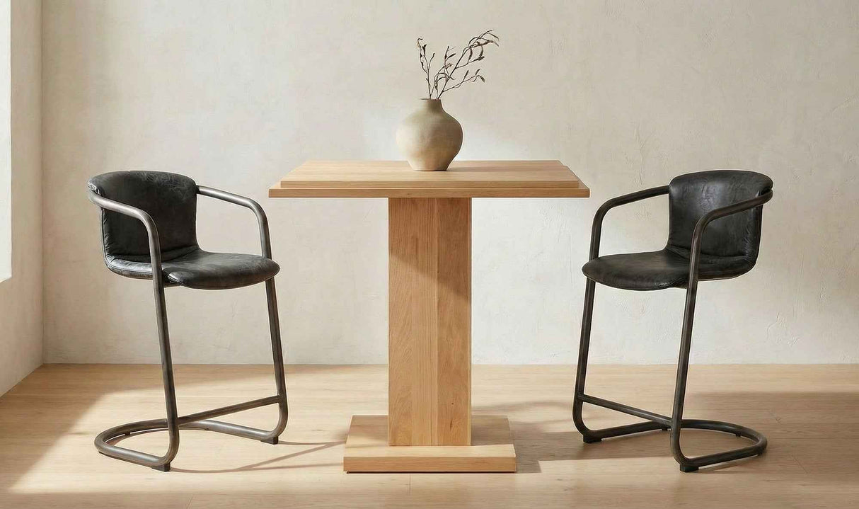 Freeman Barstool Onyx Black Leather by Moe's Home at Eve Furniture
