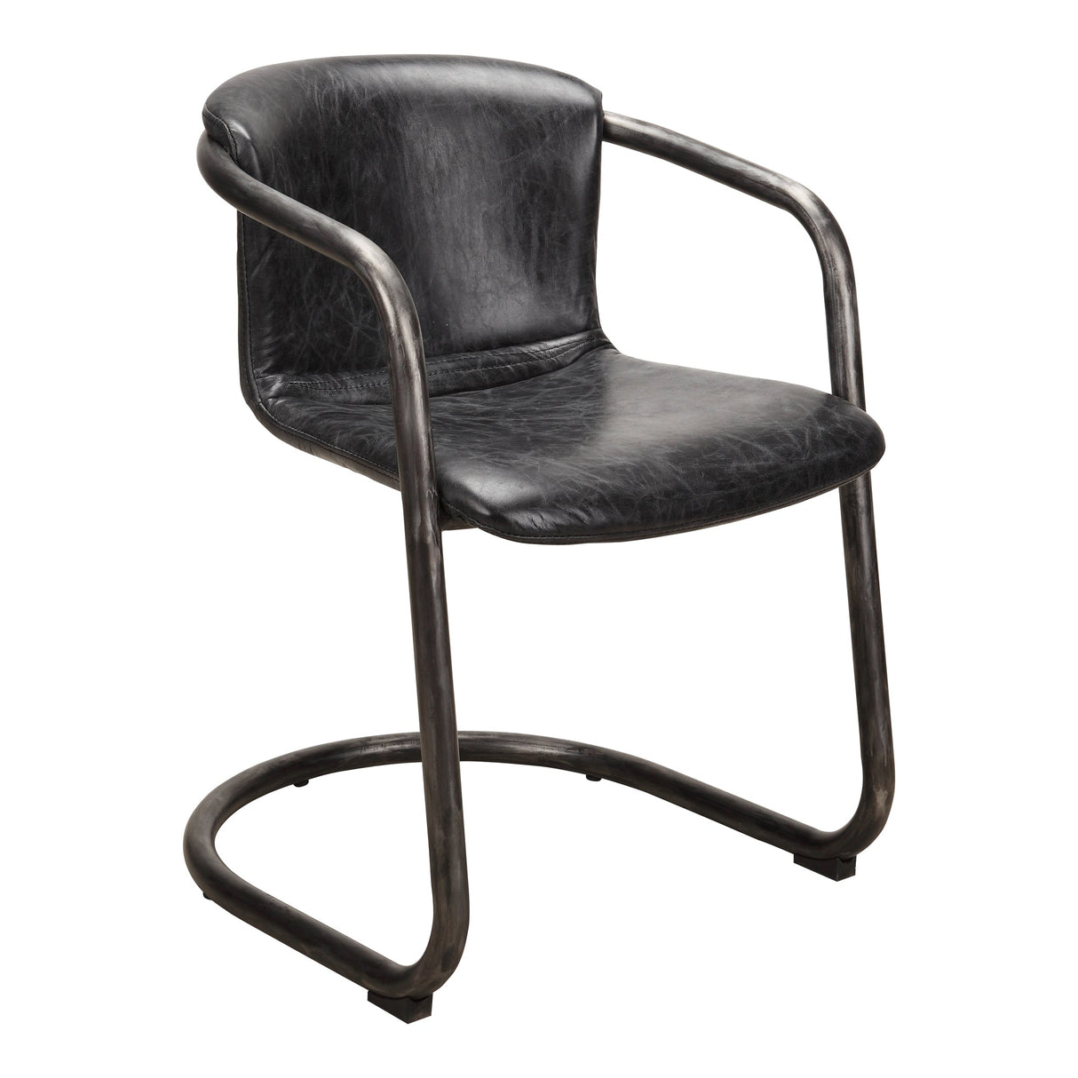 Freeman Onyx Black Leather Dining Chair (Set of 2) by MOES at Eve Furniture