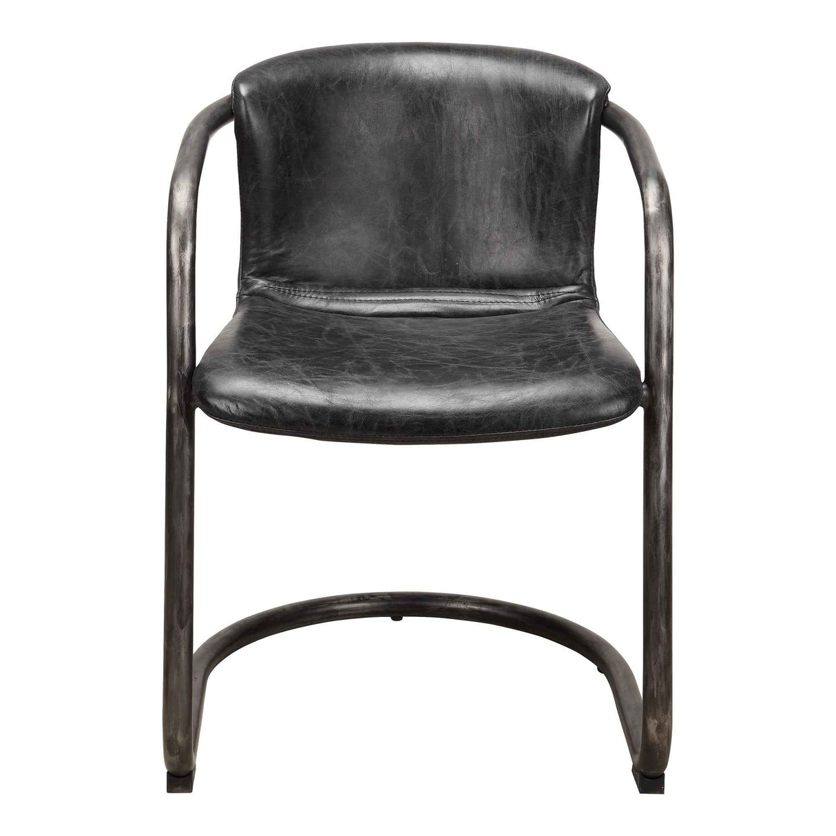 Freeman Onyx Black Leather Dining Chair (Set of 2)
