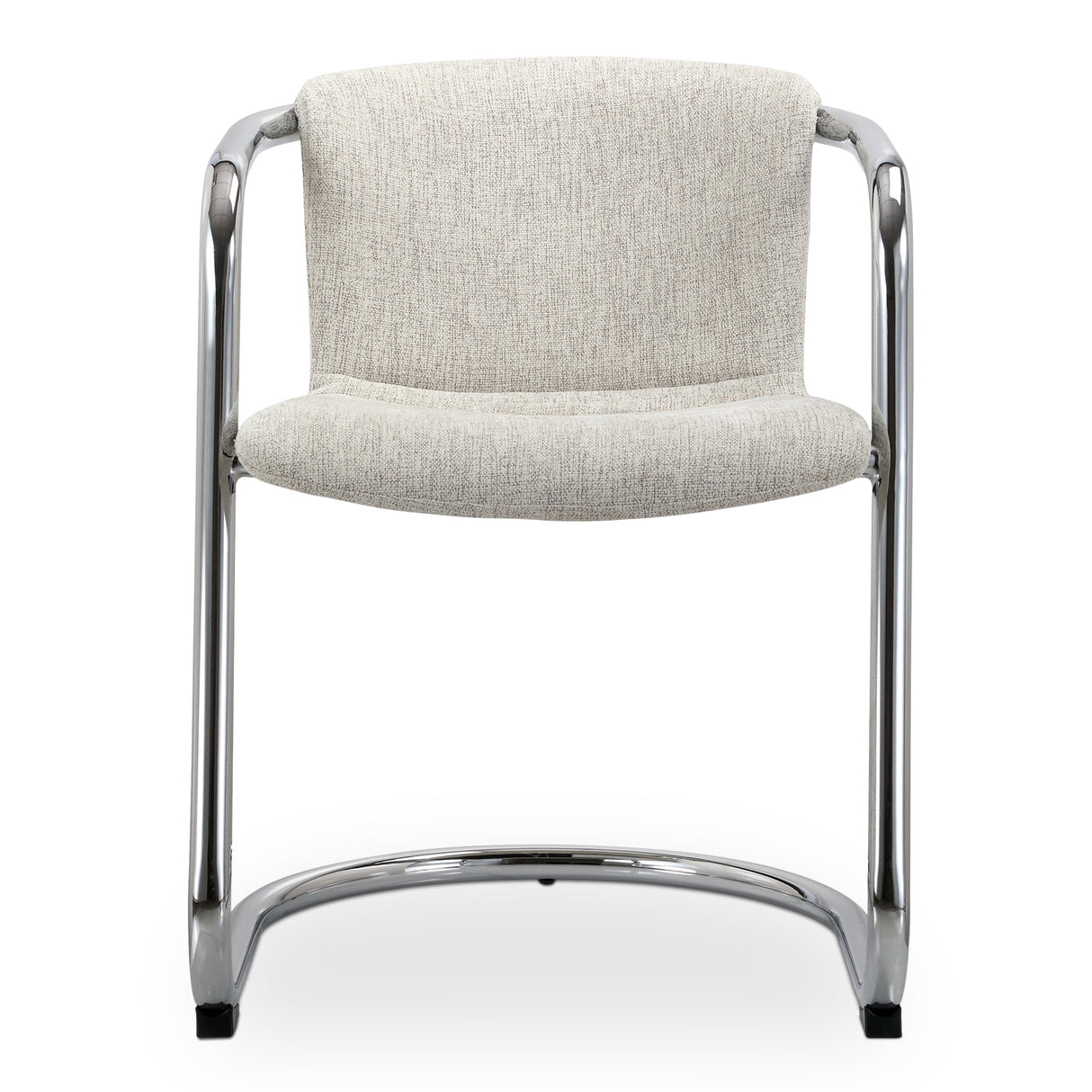Freeman Two Chrome Frame Dining Chaired Cream by MOES at Eve Furniture