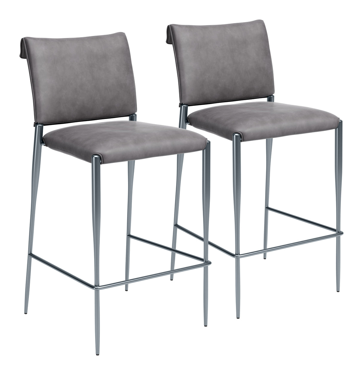 Freesia Charcoal Gray Barstool (Set of 2) by Zuomod at Eve Furniture