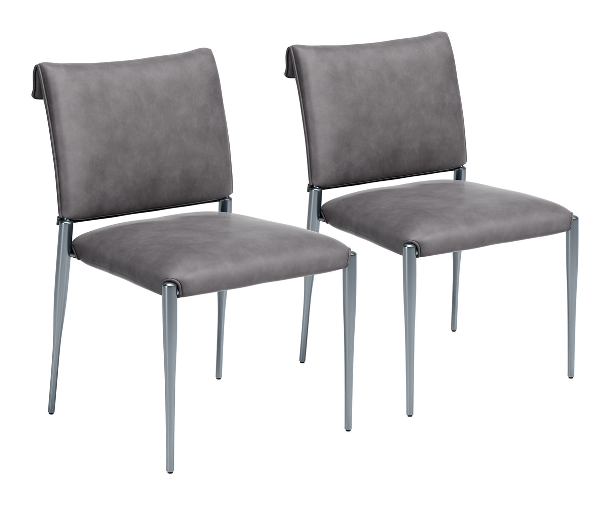 Freesia Charcoal Gray Dining Chair (Set of 2) by Zuomod at Eve Furniture