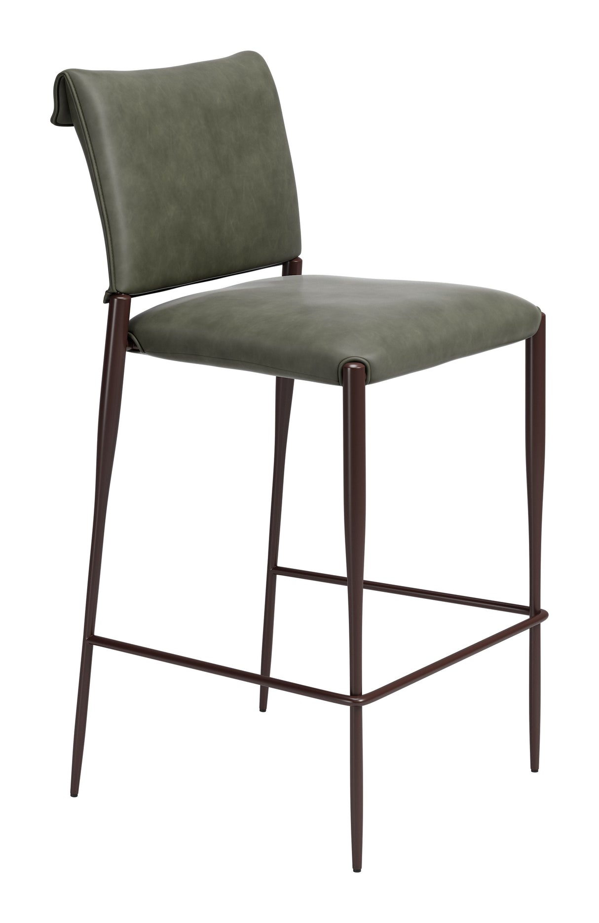 Freesia Olive Green Barstool (Set of 2) by Zuomod at Eve Furniture