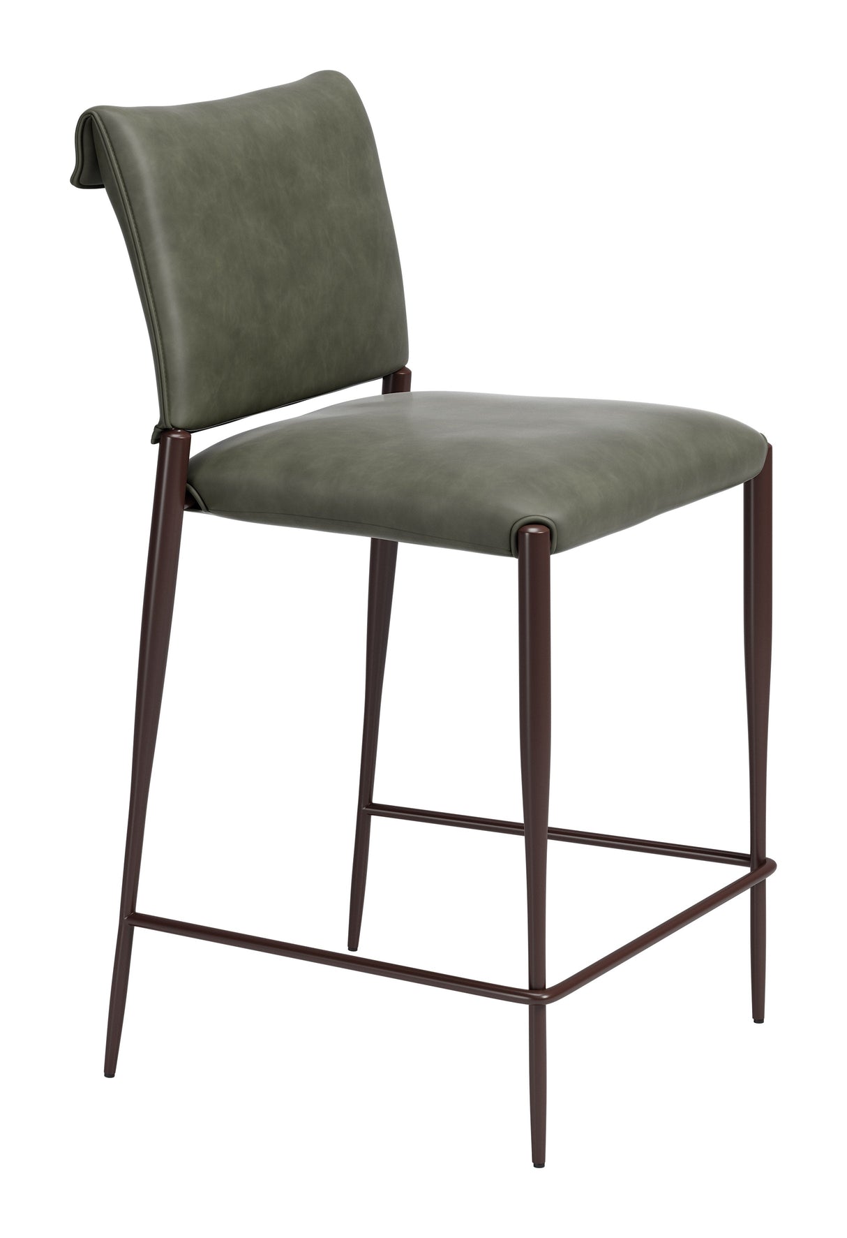 Freesia Olive Green Counter Stool (Set of 2) by Zuomod at Eve Furniture