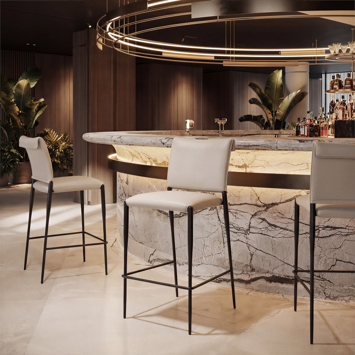 Freesia White Barstool (Set of 2) by Zuomod at Eve Furniture