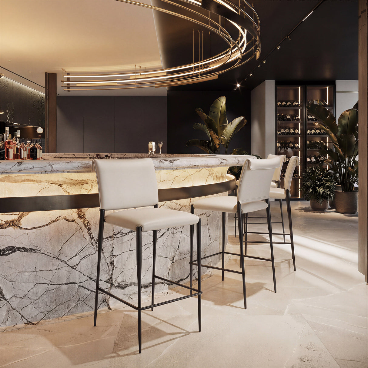 Freesia White Barstool (Set of 2) by Zuomod at Eve Furniture