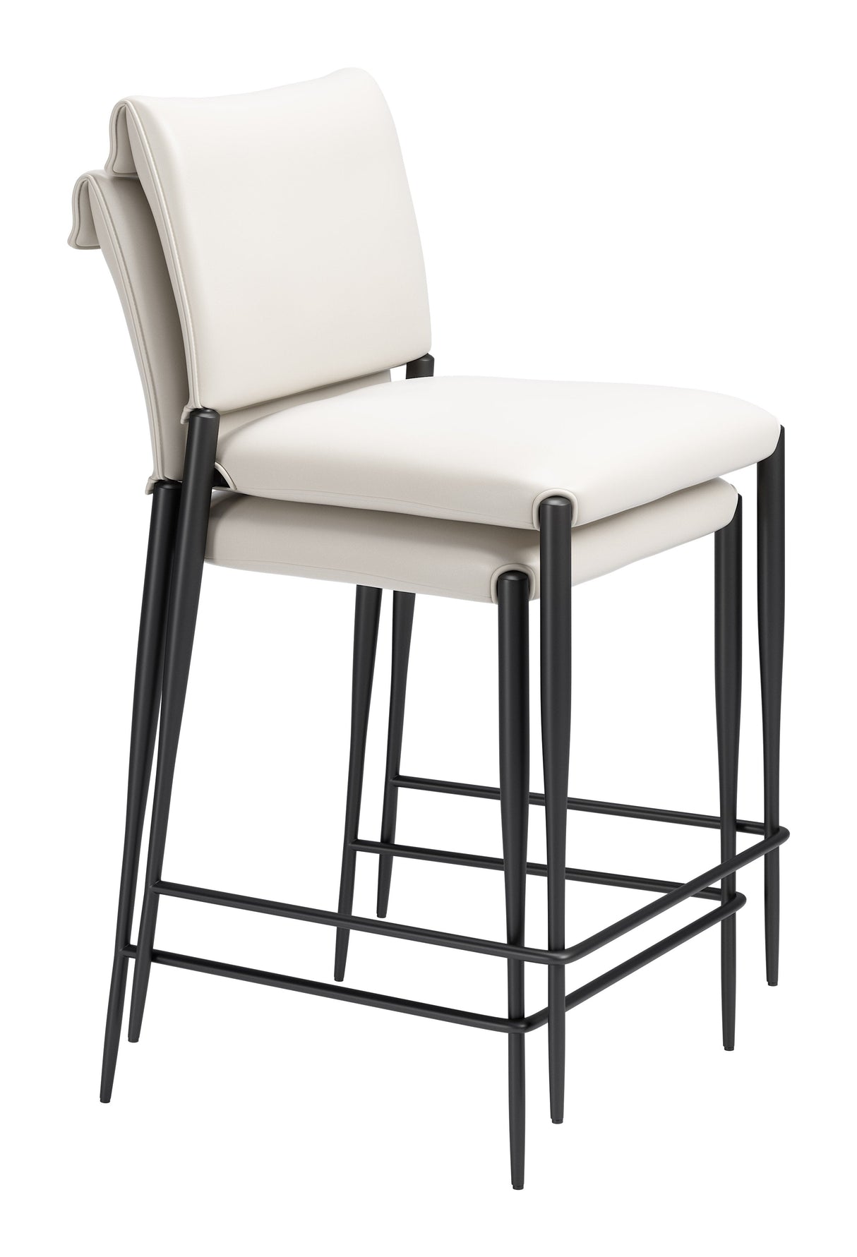 Freesia White Counter Stool (Set of 2) by Zuomod at Eve Furniture