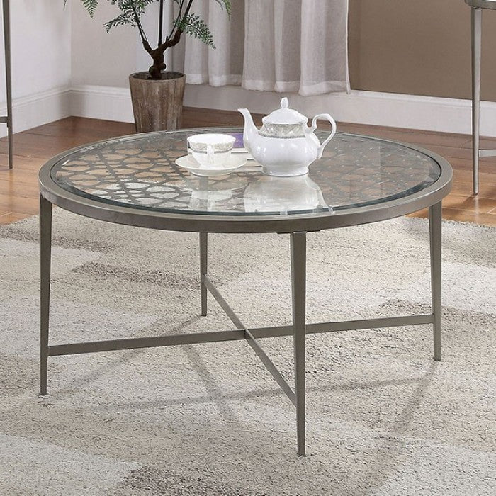 Freja Silver Coffee Table by Furniture of America at Eve Furniture