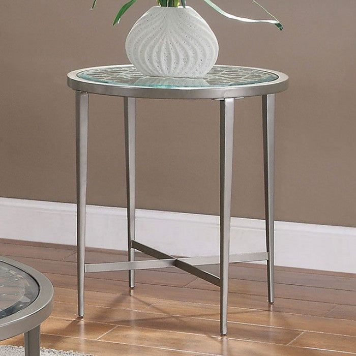 Freja Silver End Table by Furniture of America at Eve Furniture