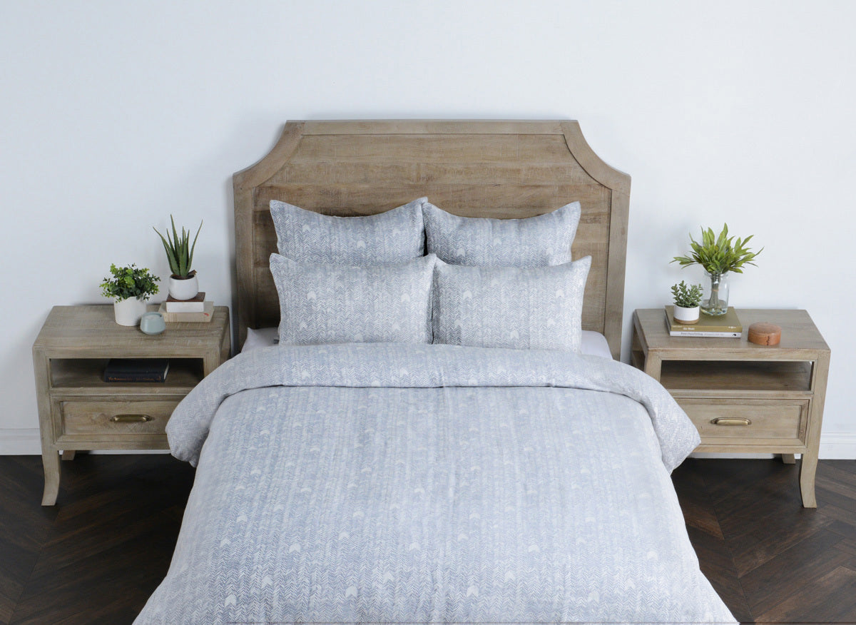 French Herringbone Storm Duvet Collection by Classic Home at Eve Furniture