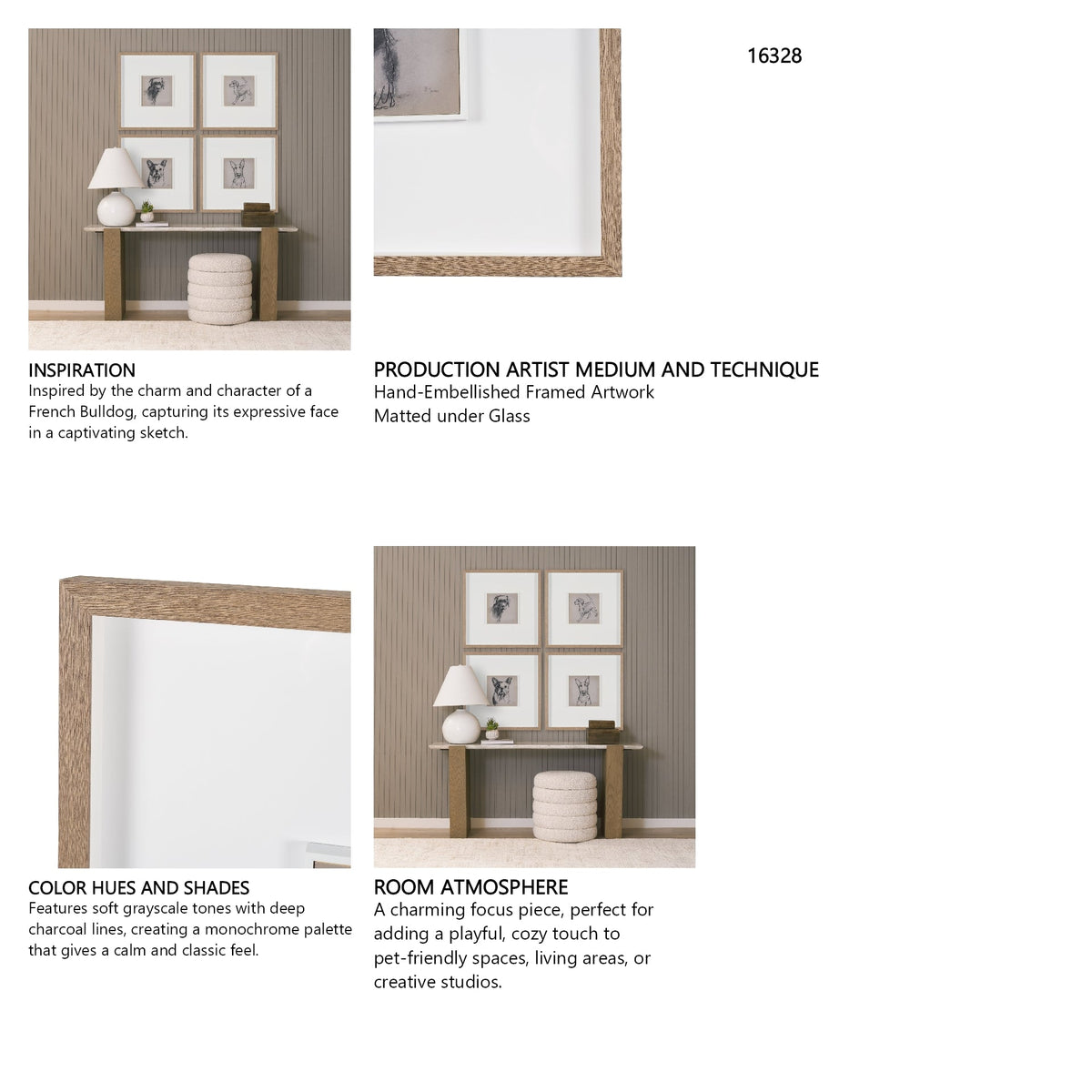 Frenchton by Mercana Studio Hand-Embellished Framed Artwork Matted under Glass by Mercana at Eve Furniture
