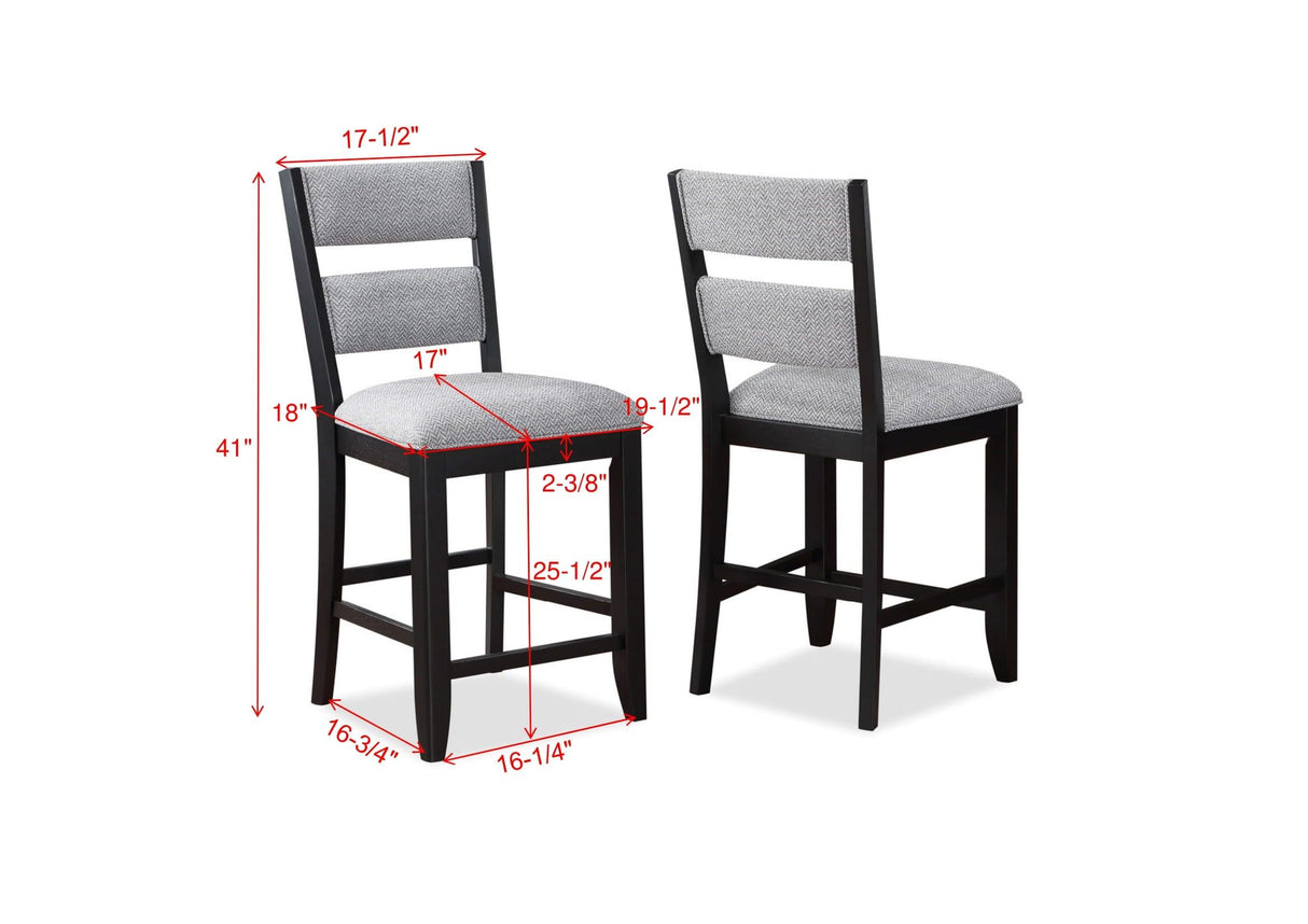 Frey Black and Gray Counter Height Chair, Set of 2 by Crown Mark at Eve Furniture