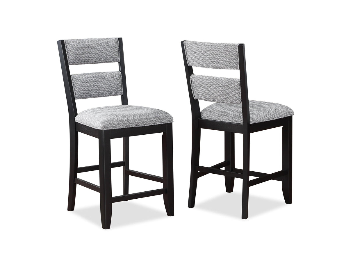 Frey Black and Gray Counter Height Chair, Set of 2 by Crown Mark at Eve Furniture