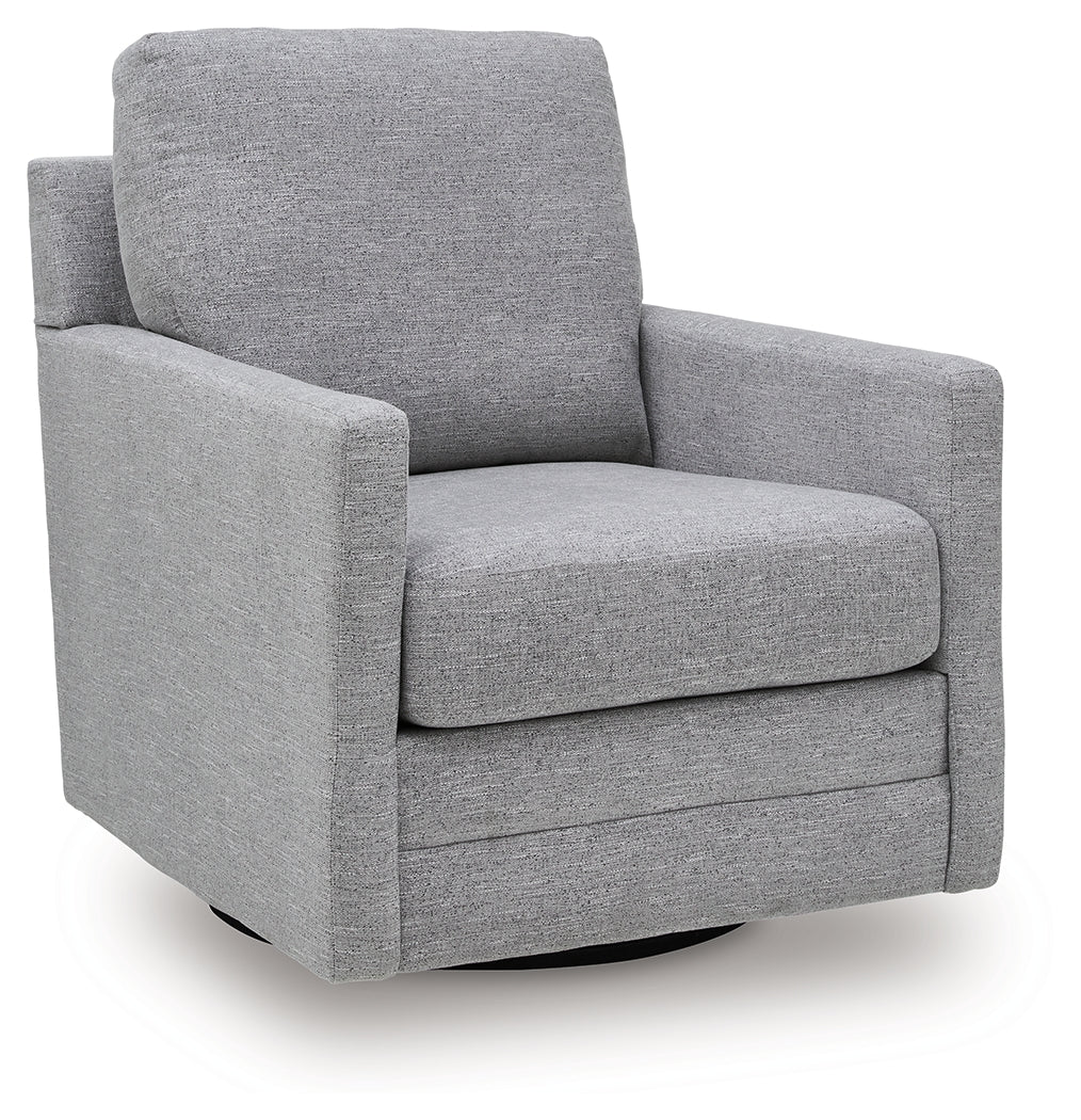 Freybourne Pewter Swivel Accent Chair by Ashley at Eve Furniture