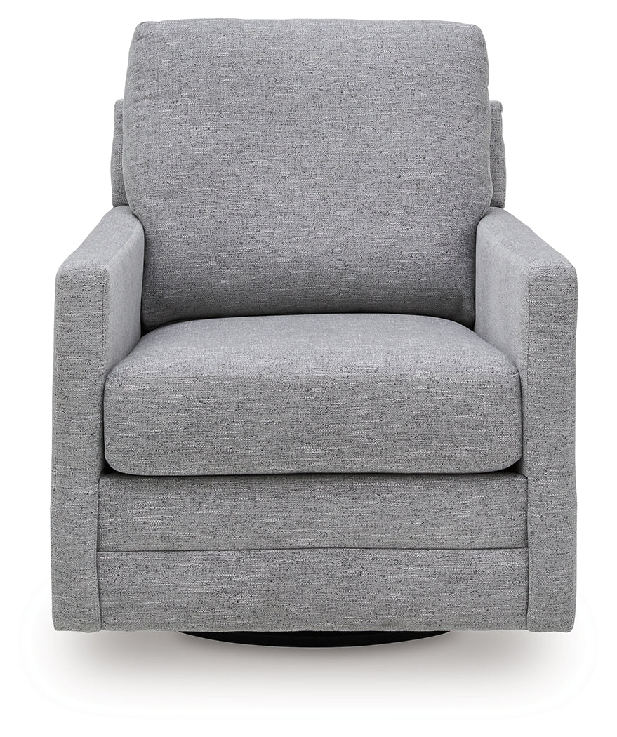 Freybourne Pewter Swivel Accent Chair by Ashley at Eve Furniture
