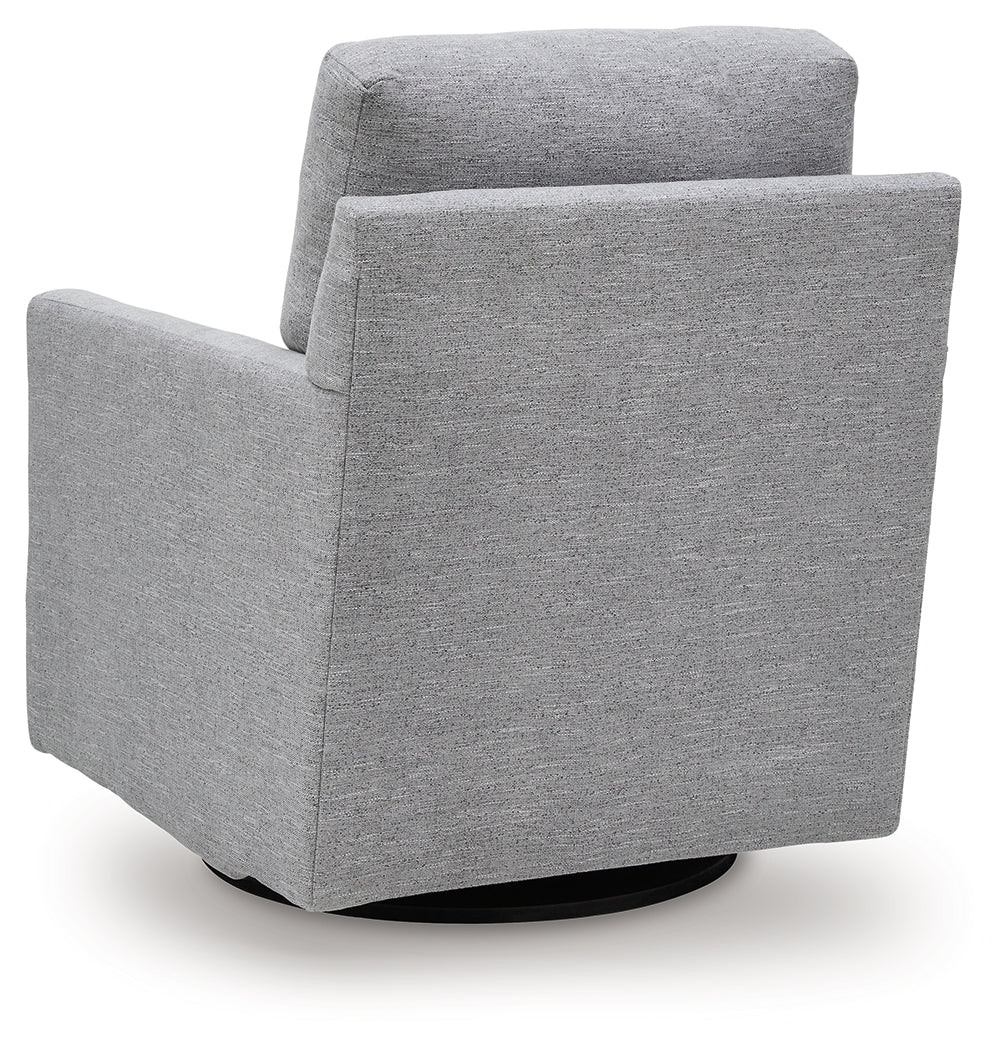 Freybourne Pewter Swivel Accent Chair by Ashley at Eve Furniture