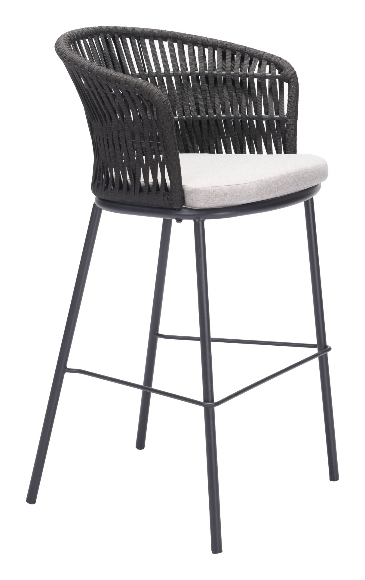 Freycinet Black Outdoor Barstool (Set of 2) by Zuomod at Eve Furniture