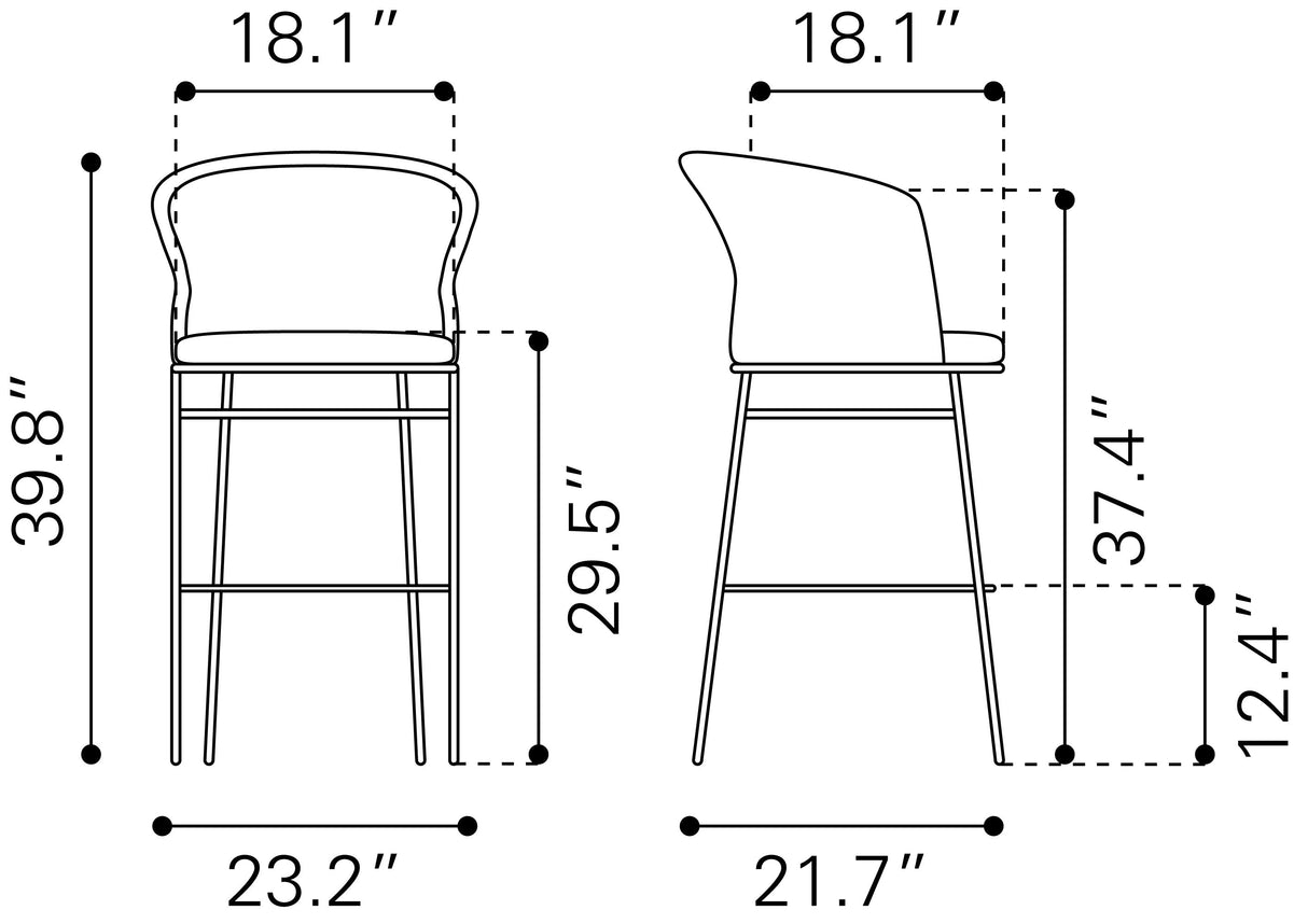 Freycinet Natural Outdoor Barstool (Set of 2) by Zuomod at Eve Furniture