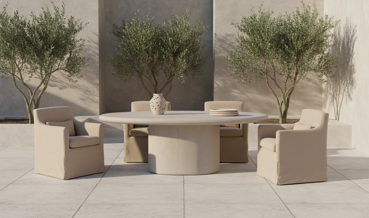 Frida Outdoor Dining Table Cream by Moe's Home at Eve Furniture