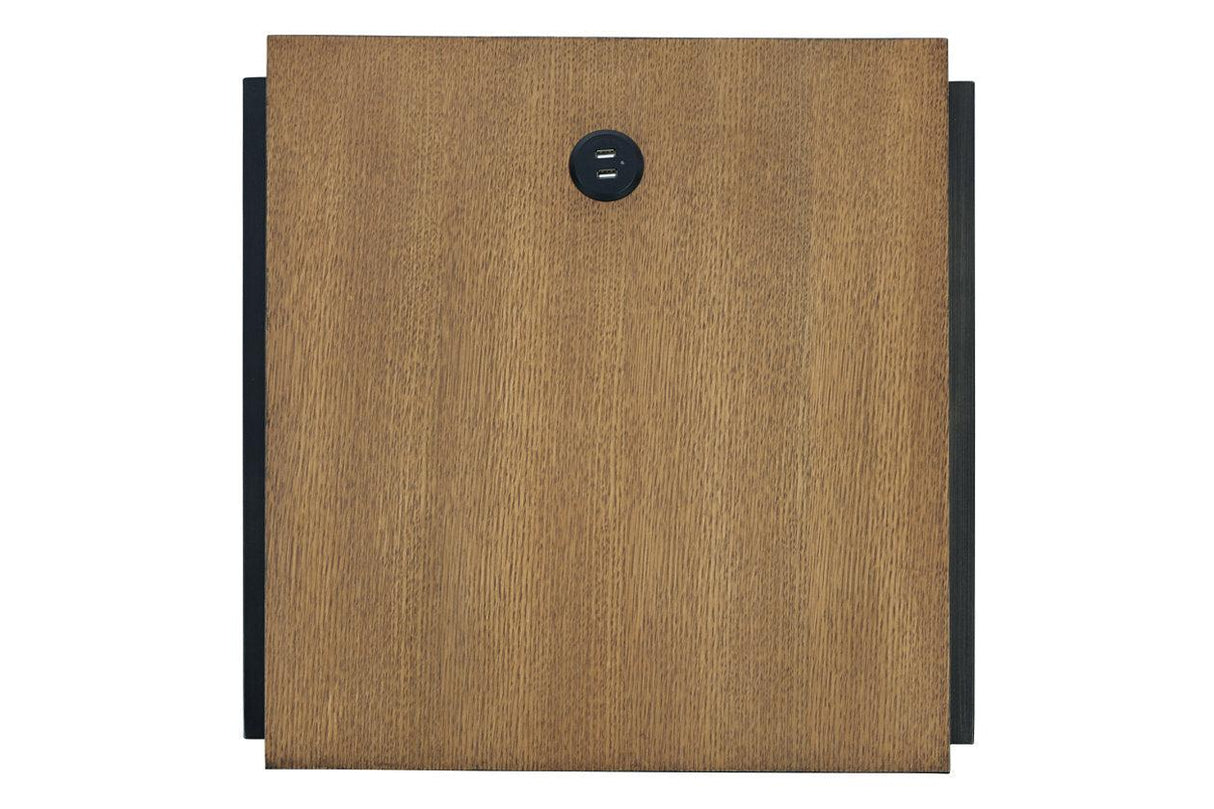 Fridley Brown/Black End Table by Ashley at Eve Furniture