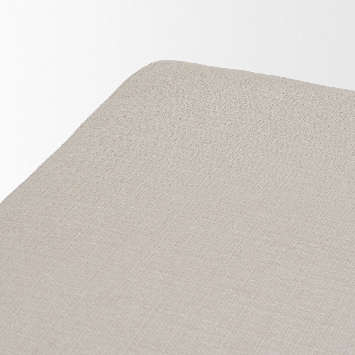 Frodo 26.5H Seat Height White Fabric Seat Black Metal Base Stool by Mercana at Eve Furniture