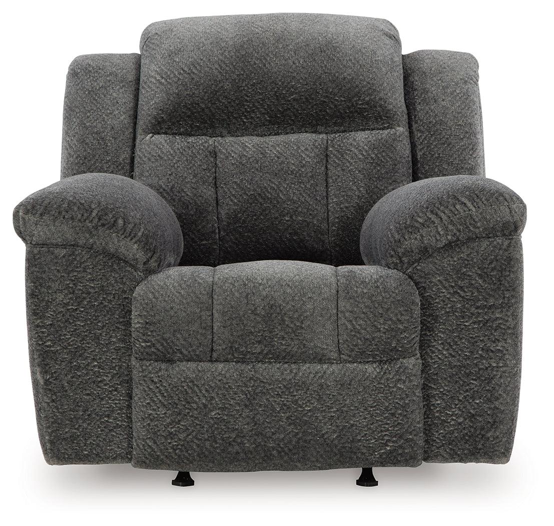 Frohn Graphite Recliner by Ashley at Eve Furniture