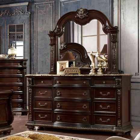 Fromberg Brown Cherry 4-Piece Queen Bedroom Set by Furniture of America at Eve Furniture