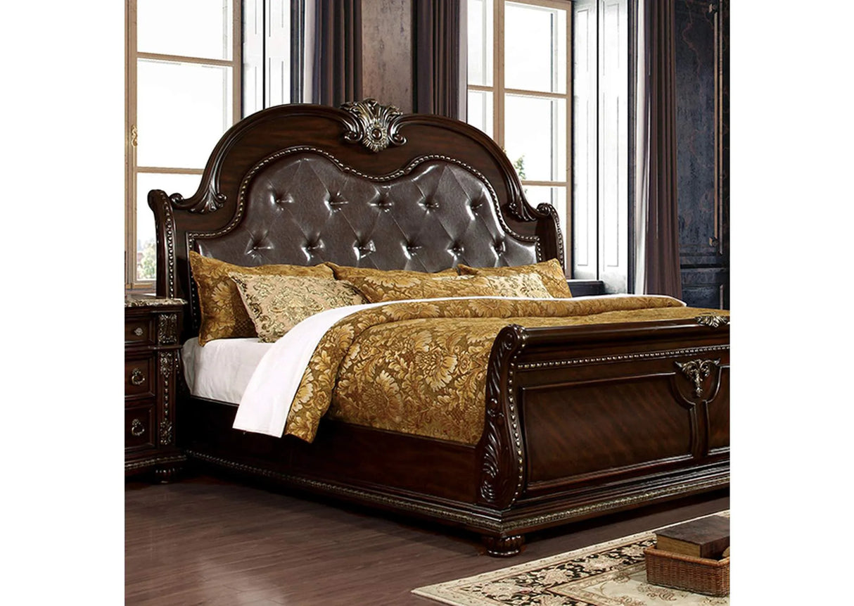 Fromberg Brown Cherry King Bed by Furniture of America at Eve Furniture