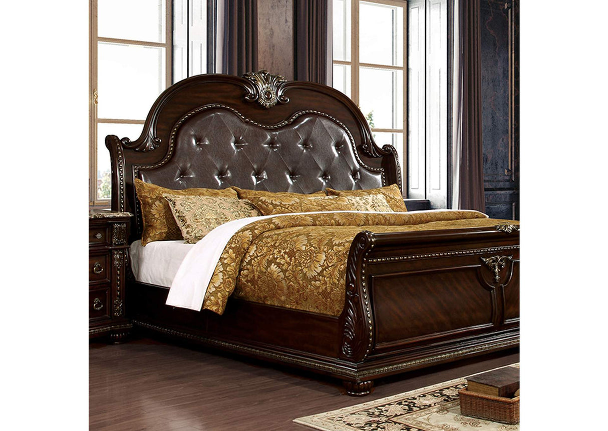 Fromberg Brown Cherry Queen Bed by Furniture of America at Eve Furniture