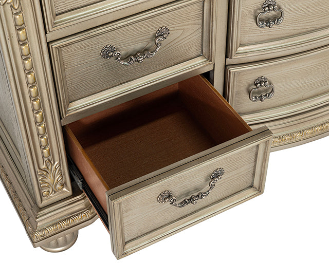 Fromberg Gold Champagne Dresser w/ Marble Top by Furniture of America at Eve Furniture