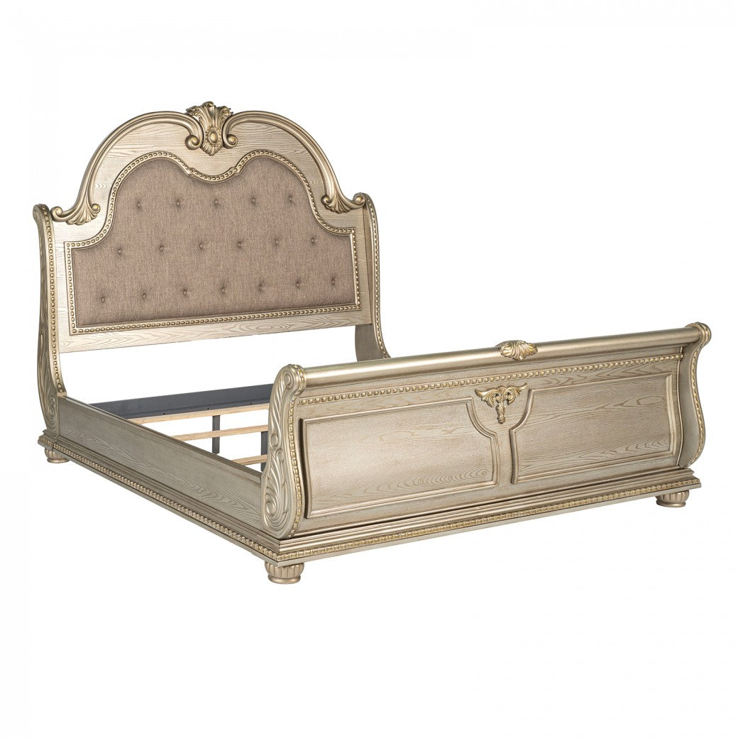 Fromberg Gold Champagne Queen Bed by Furniture of America at Eve Furniture