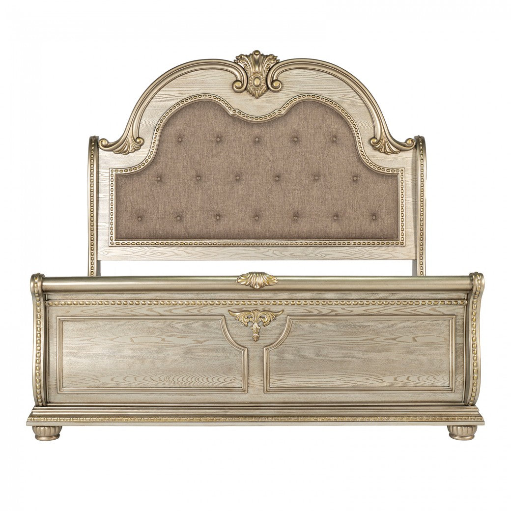 Fromberg Gold Champagne Queen Bed by Furniture of America at Eve Furniture