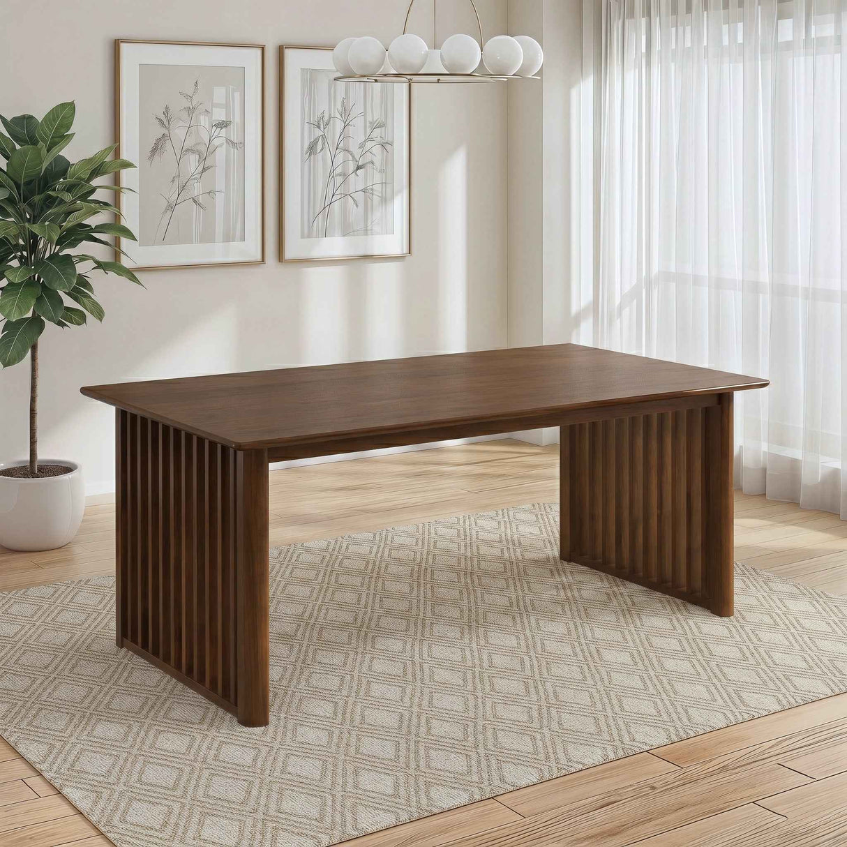 Frontignan Walnut Rectangular Dining Table by Ashcroft Furniture at Eve Furniture