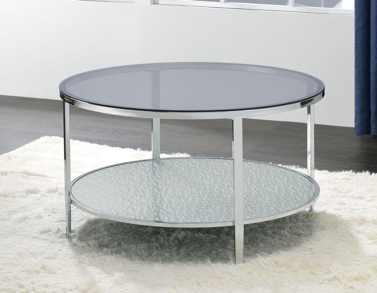 Frostine Round Cocktail Table by Steve Silver at Eve Furniture