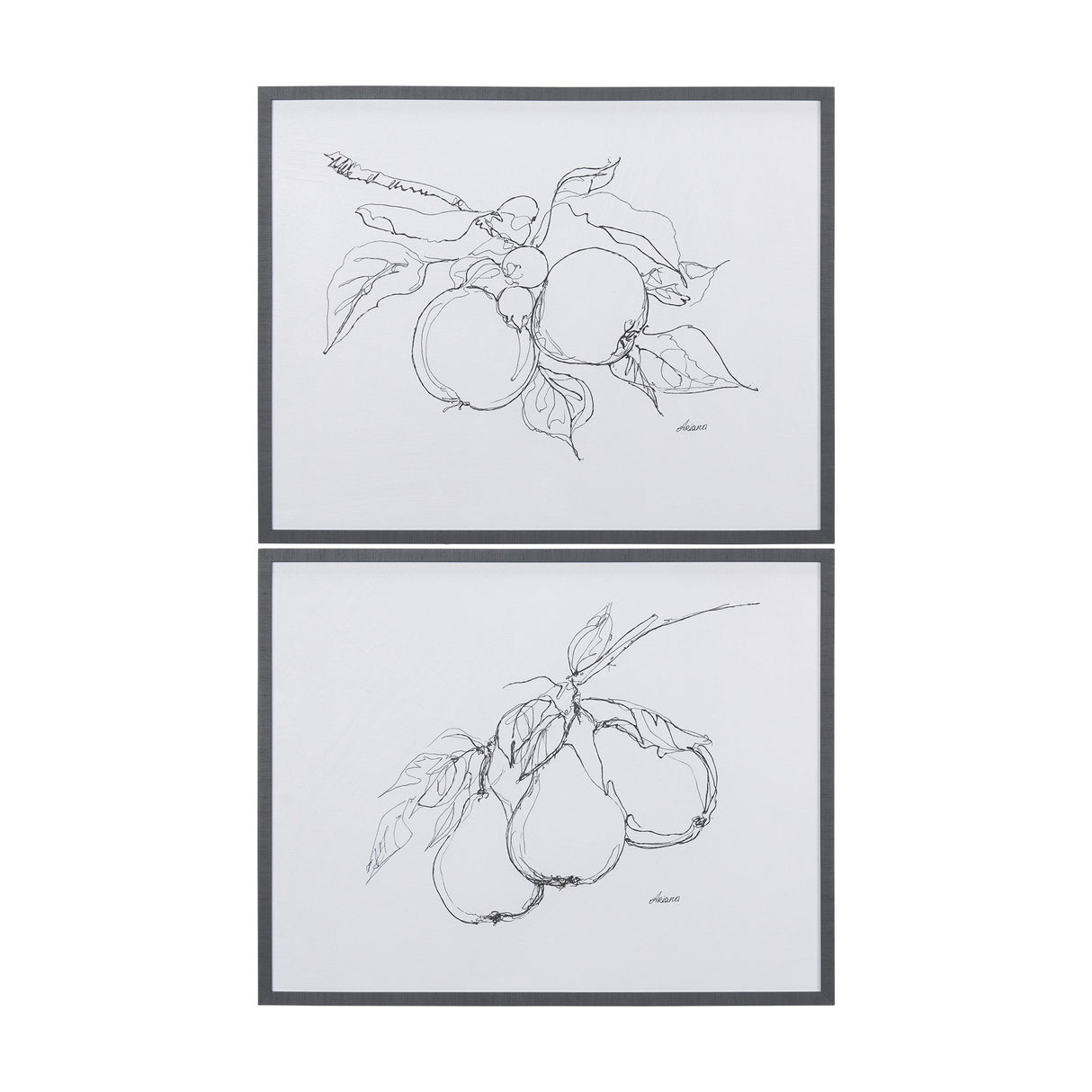 Fruit Sketch Apple by Mercana Studio a Hand Embellished Textured Framed Art Print by Mercana at Eve Furniture