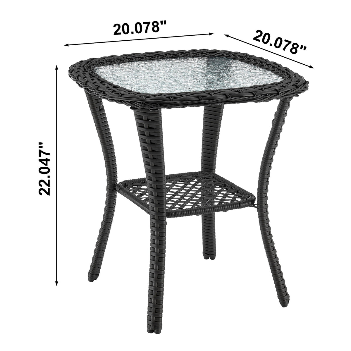 Fruttuo Patio 2-Person Seating Group with End Table with Cream Cushions by Manhattan Comfort at Eve Furniture