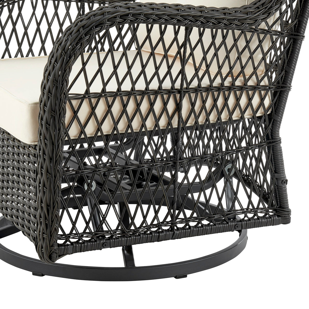 Fruttuo Patio 2-Person Seating Group with End Table with Cream Cushions by Manhattan Comfort at Eve Furniture