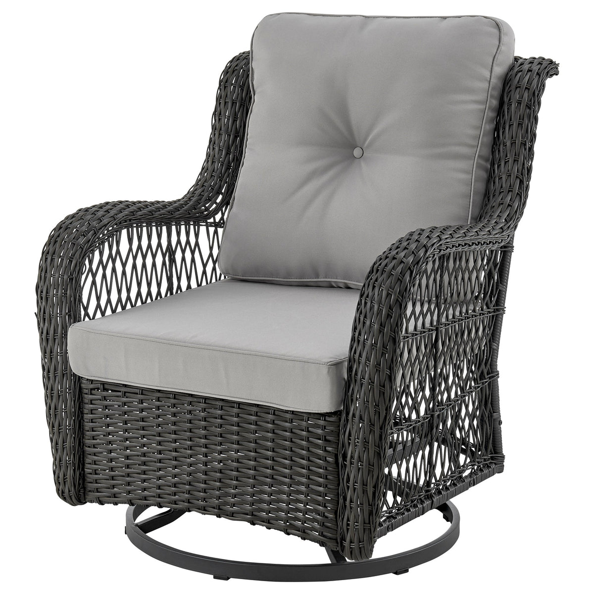 Fruttuo Patio 2-Person Seating Group with End Table with Grey Cushions by Manhattan Comfort at Eve Furniture