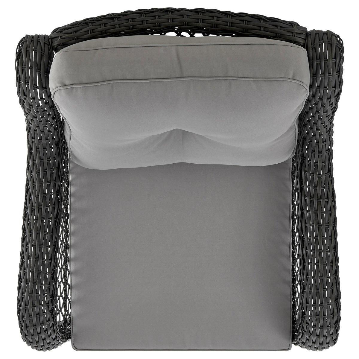 Fruttuo Patio 2-Person Seating Group with End Table with Grey Cushions by Manhattan Comfort at Eve Furniture