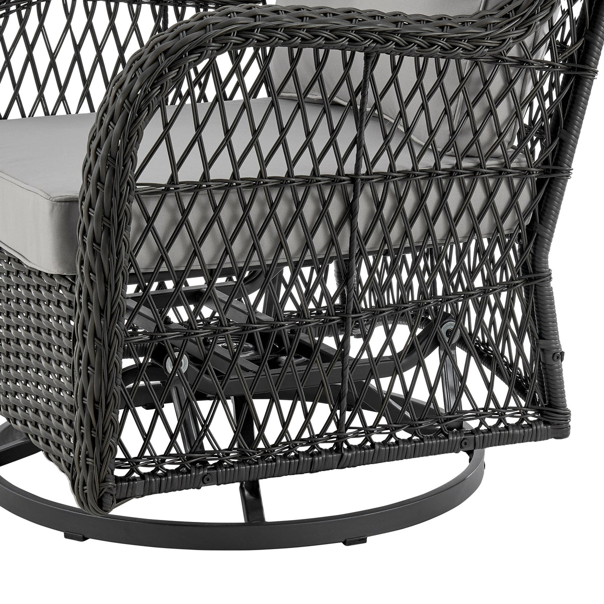 Fruttuo Patio 2-Person Seating Group with End Table with Grey Cushions by Manhattan Comfort at Eve Furniture