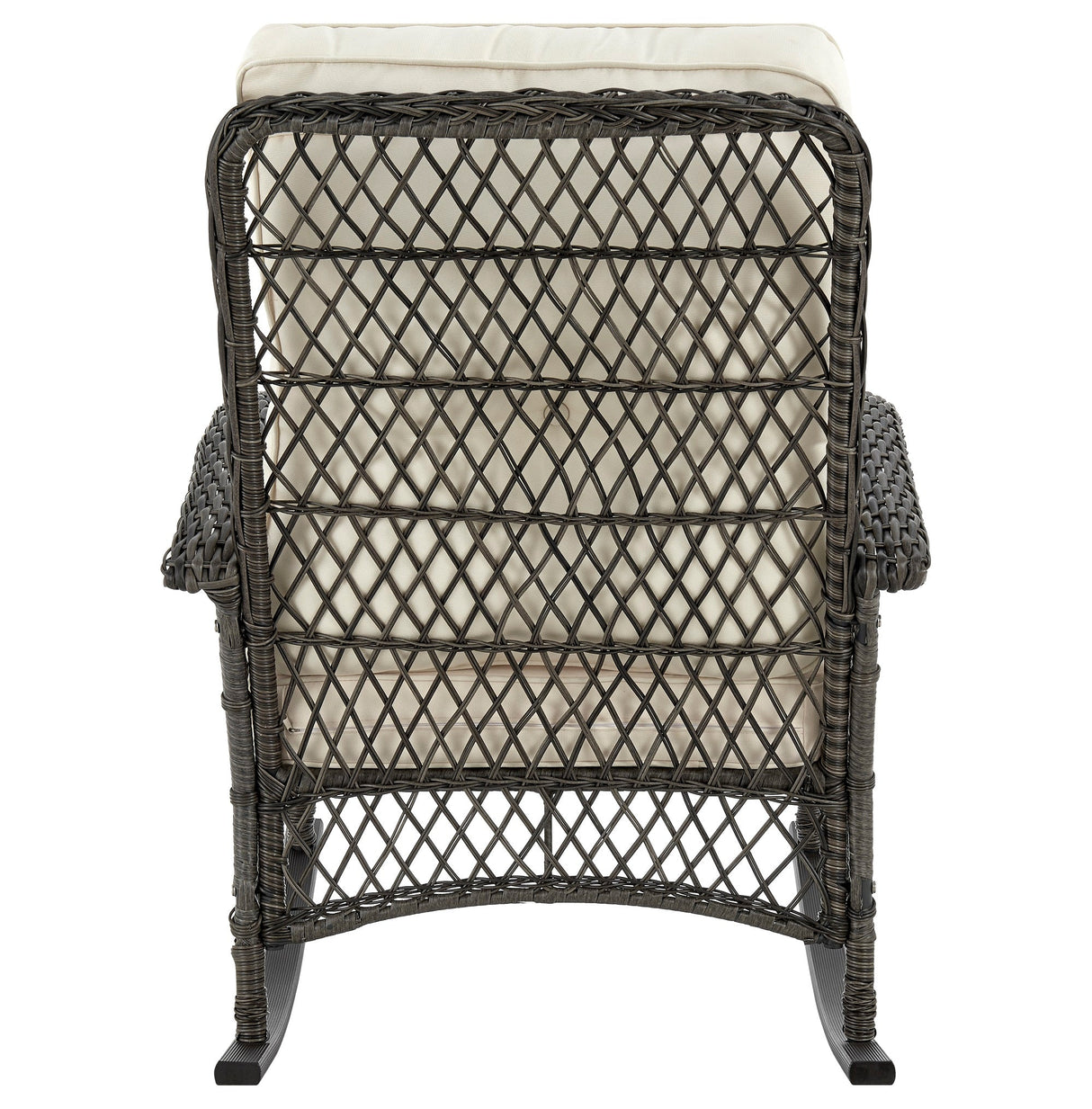 Fruttuo Patio Rocking Chair with Cream Cushions by Manhattan Comfort at Eve Furniture
