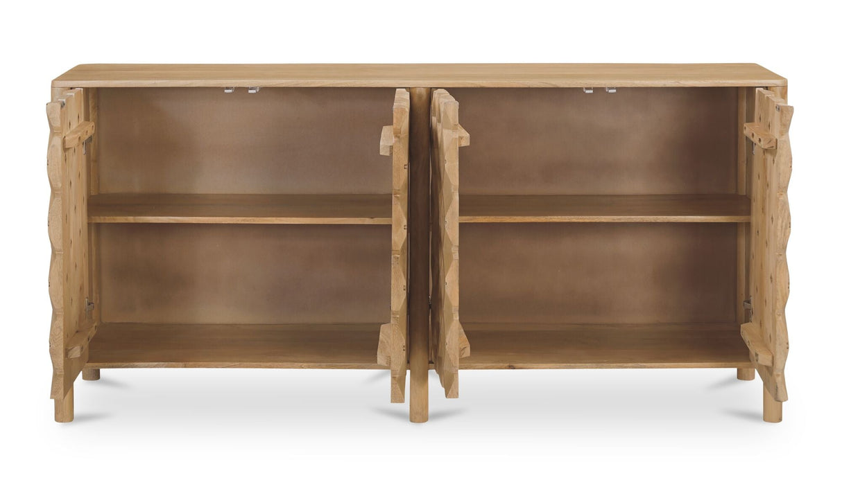 Fulton 4 Door Sideboard Natural by Moe's Home at Eve Furniture