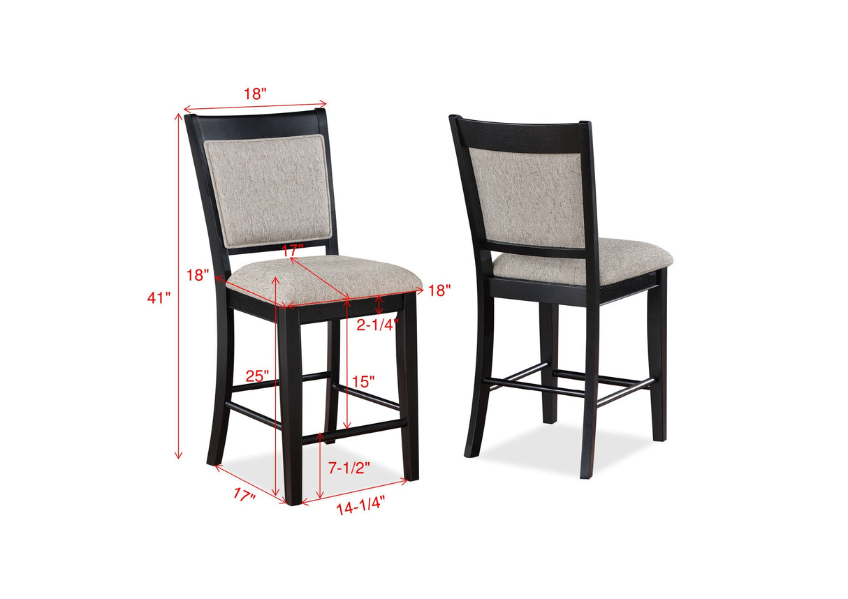 Fulton Charcoal and Light Gray Extendable Counter Height Dining Set by Crown Mark at Eve Furniture