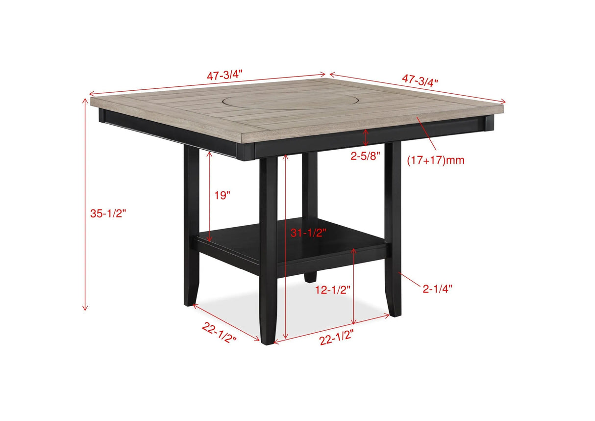 Fulton Charcoal and Light Gray Extendable Counter Height Dining Set by Crown Mark at Eve Furniture