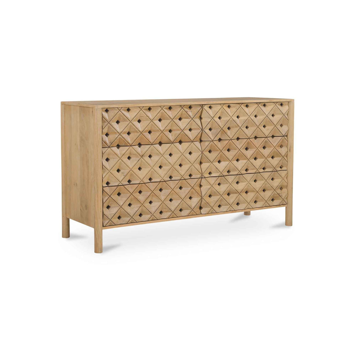 Fulton Natural 6 Drawer Dresser by Moe's Home at Eve Furniture