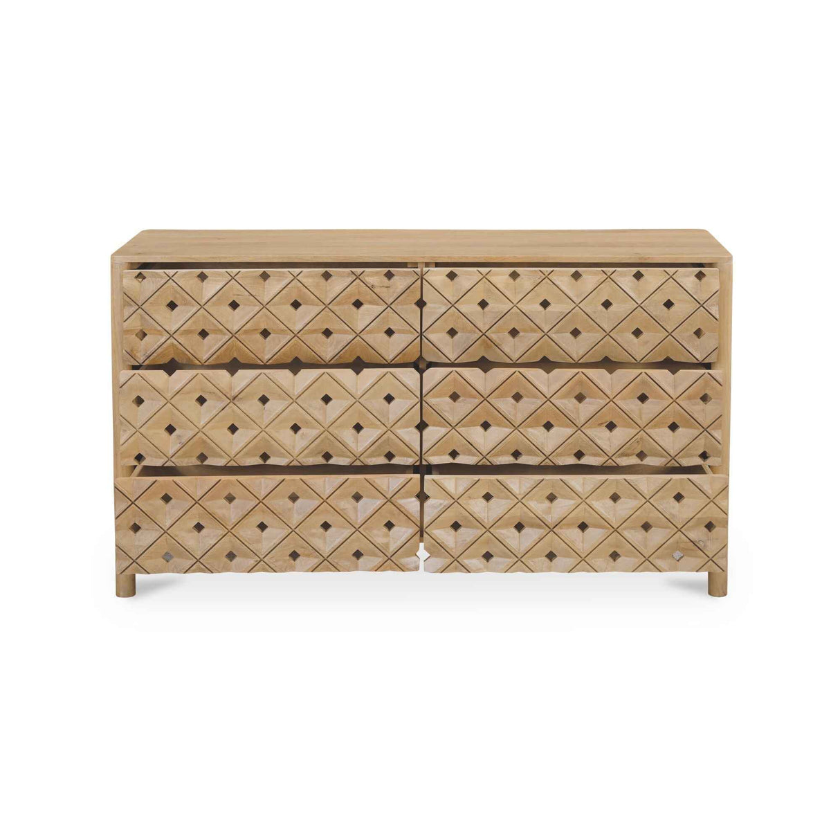 Fulton Natural 6 Drawer Dresser by Moe's Home at Eve Furniture
