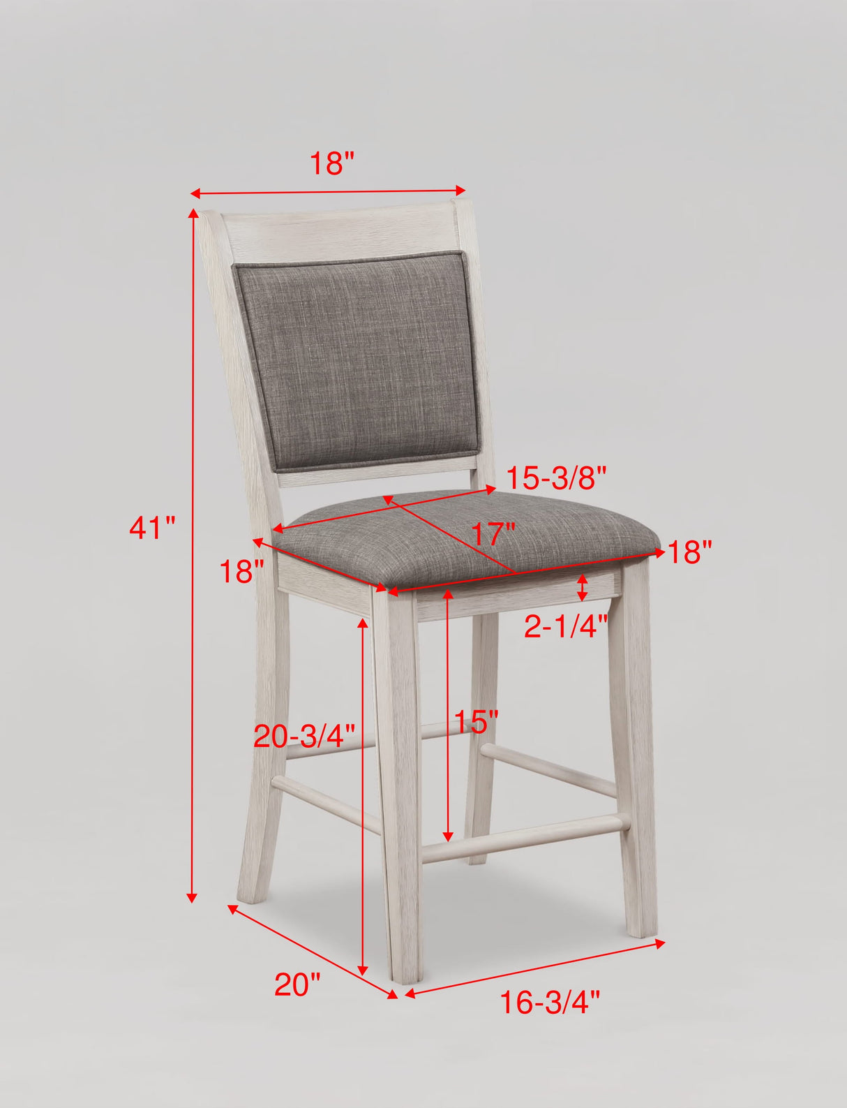 Fulton White Counter Height Chair, Set of 2 by Crown Mark at Eve Furniture