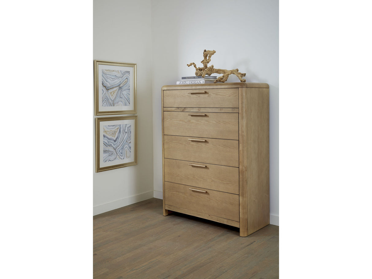 Furano Ginger Five Drawer Ash Wood Chest by Modus Furniture at Eve Furniture